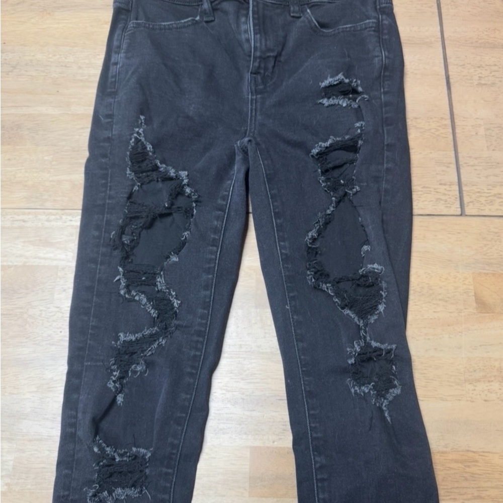 Distressed Black Women's Jeans